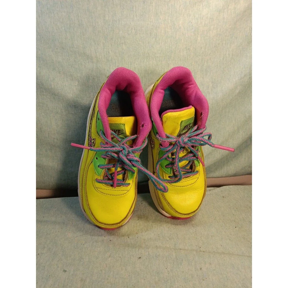 Nike Air Max 90 Volt Multi Fire Pink Sneakers CW5798-700 Toddler Size US 10C
